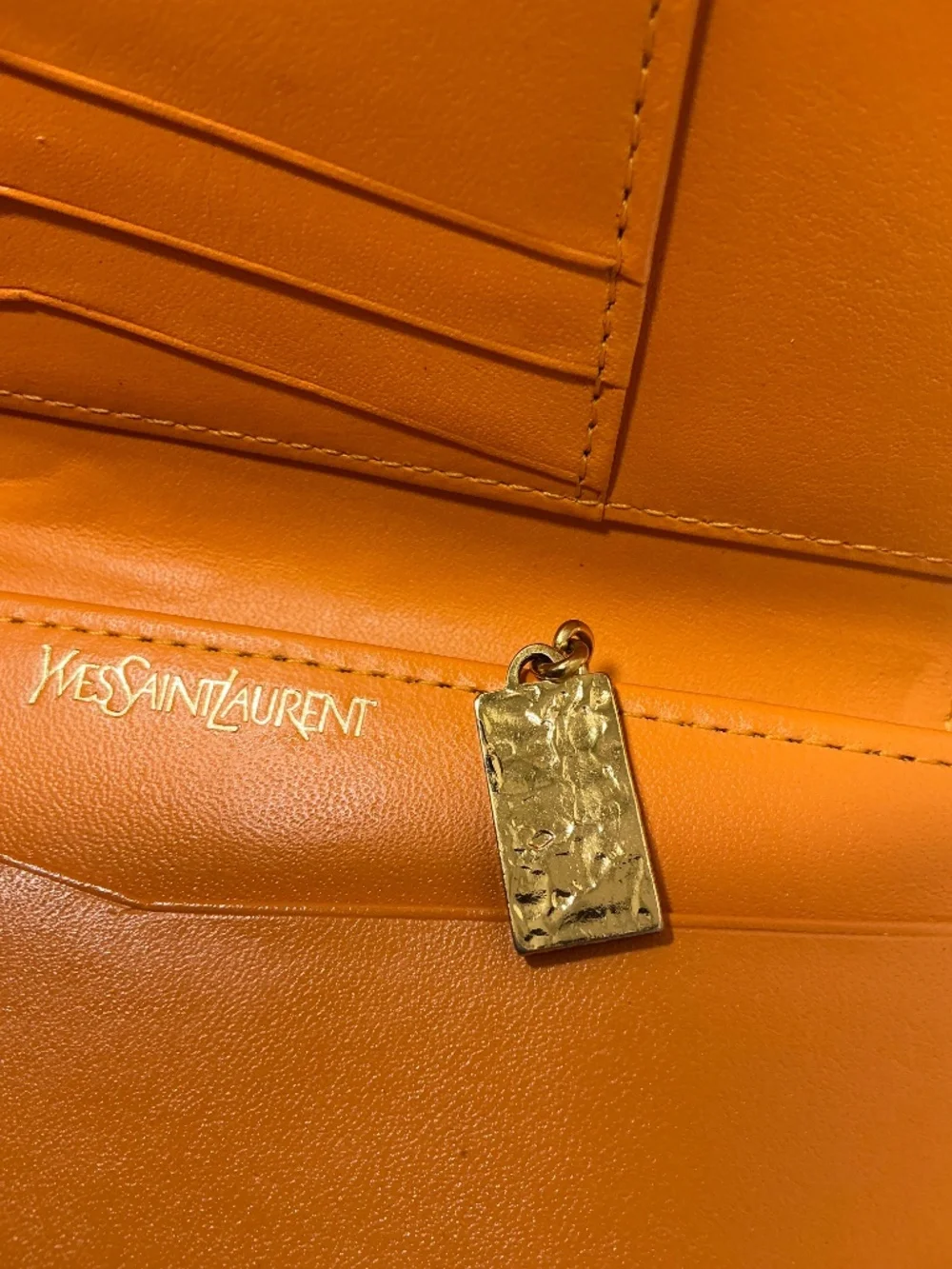 YSL compact gold leather bifold wallet - Picture 8 of 10